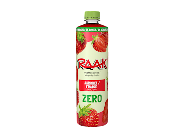 Raak Vruchtensiroop Aardbei Zero Sugar pet 75cl