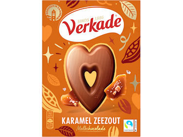 Verkade Chocolade Hart Melk Karamel Zeezout 135gr