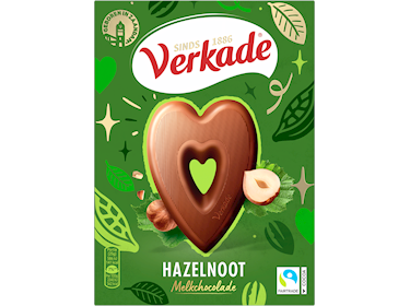 Verkade Chocolade Hart Melk Hazelnoot 135gr