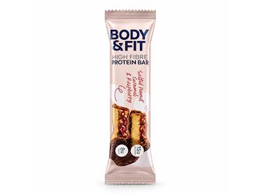 Body & Fit High Fibre Peanut Caramel & Raspberry reep 50gr