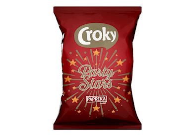 Croky Party Stars Paprika Rood zak 80gr