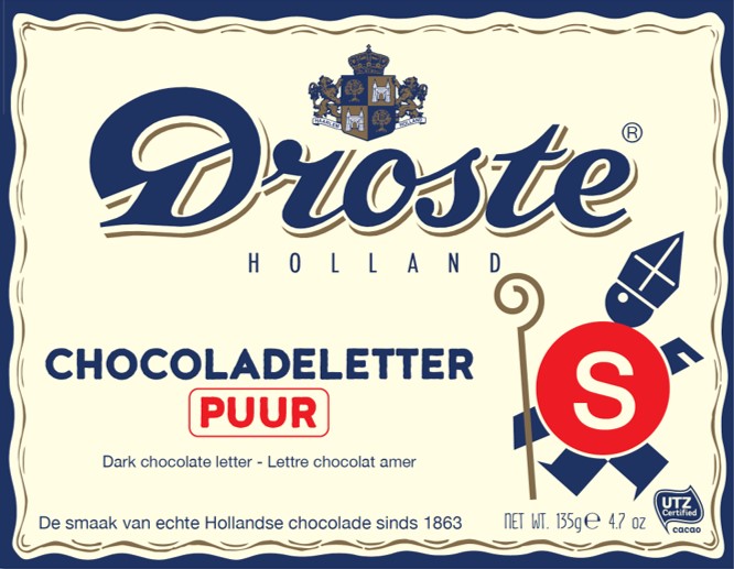 Droste chocoladeletter puur